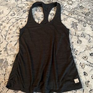 Vuori Lux Performance Tank Grey Black VW108 Medium Racerback